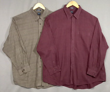 Pair Arrow Dress/Casual Shirts Mens 2XL 18-18.5 Bugundy Plaid  Gray/Black/Tan