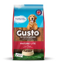 Gusto Mature Lite Dry Dog Food - 12kg 3.06 per kilo