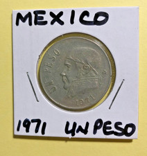 1971M Un Peso $1 Mexico Clad Mexican World Coin Mexicano Circulated #631