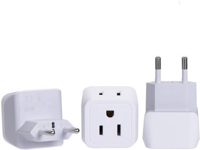 Turkey, Egypt, Iceland Travel Adapter Plug - Type C - Europe - 2 In 1 - Light We