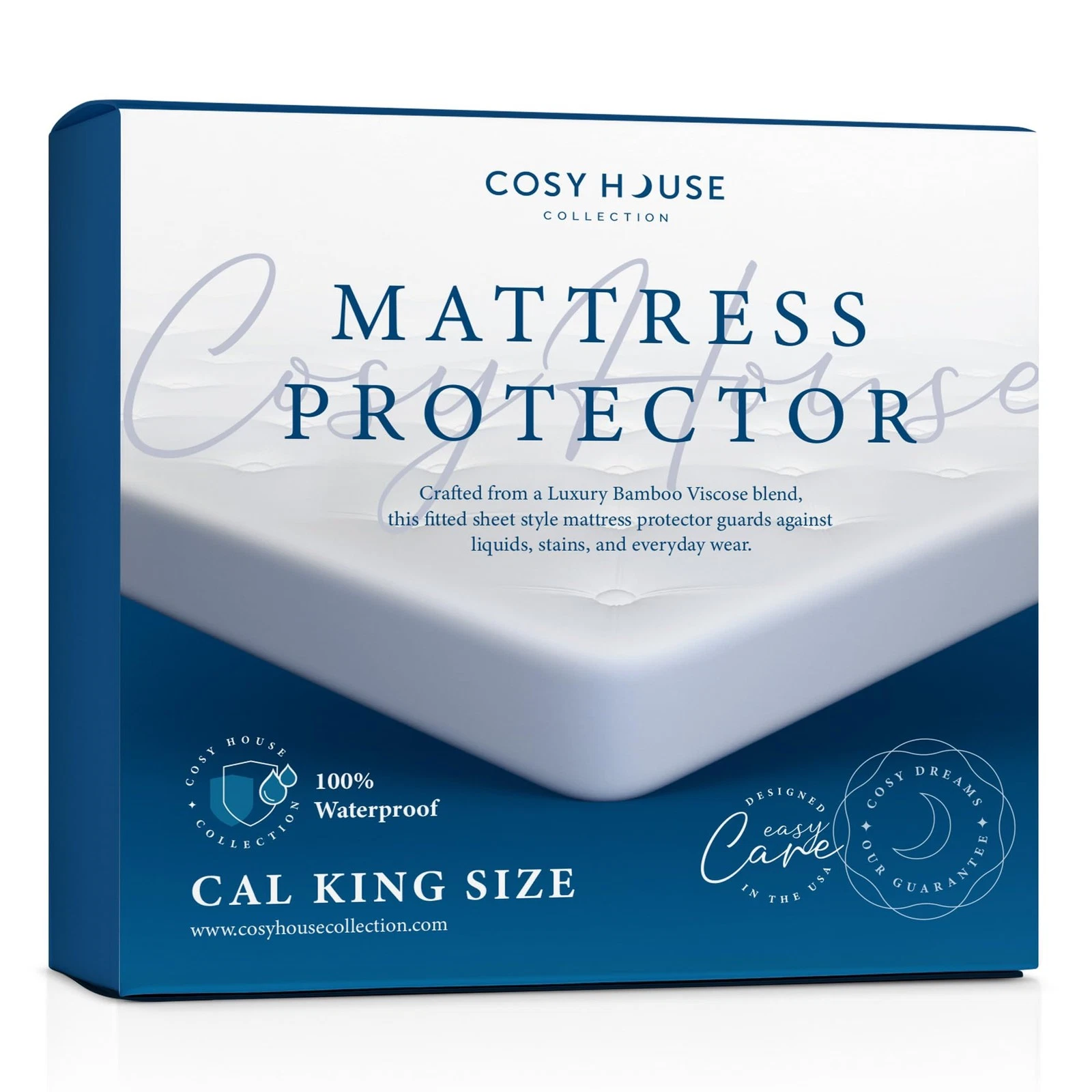 Cosy House Collection Luxury Mattress Protector - California King, White