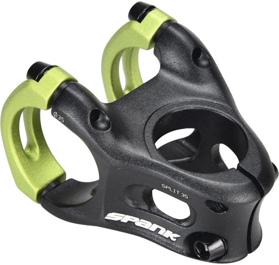 Vástago de bicicleta anodizado Split 35 Enduro Trail Shotpeen, negro/verde, 50 mm Foto 3 de 4