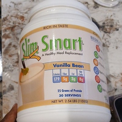 Slim Smart Vanilla Bean Meal Replacement Shake Powder 25g Protein 30 Servings