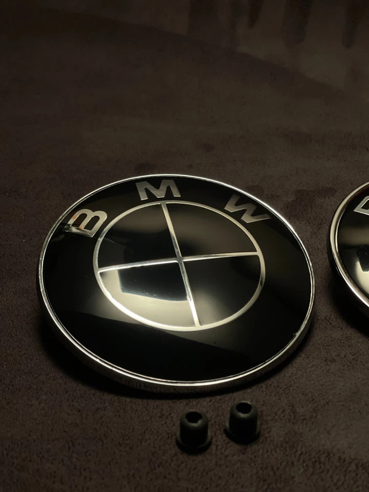 BMW Emblem Set Schwarz- komplett– 82 mm & 78 mm für Motorhaube & Heckklappe - Bild 4 von 4