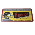 Vintage Heddon Fishing Lures Sign - Fish Tackle Lures Gas Pump Porcelain Ad Sign