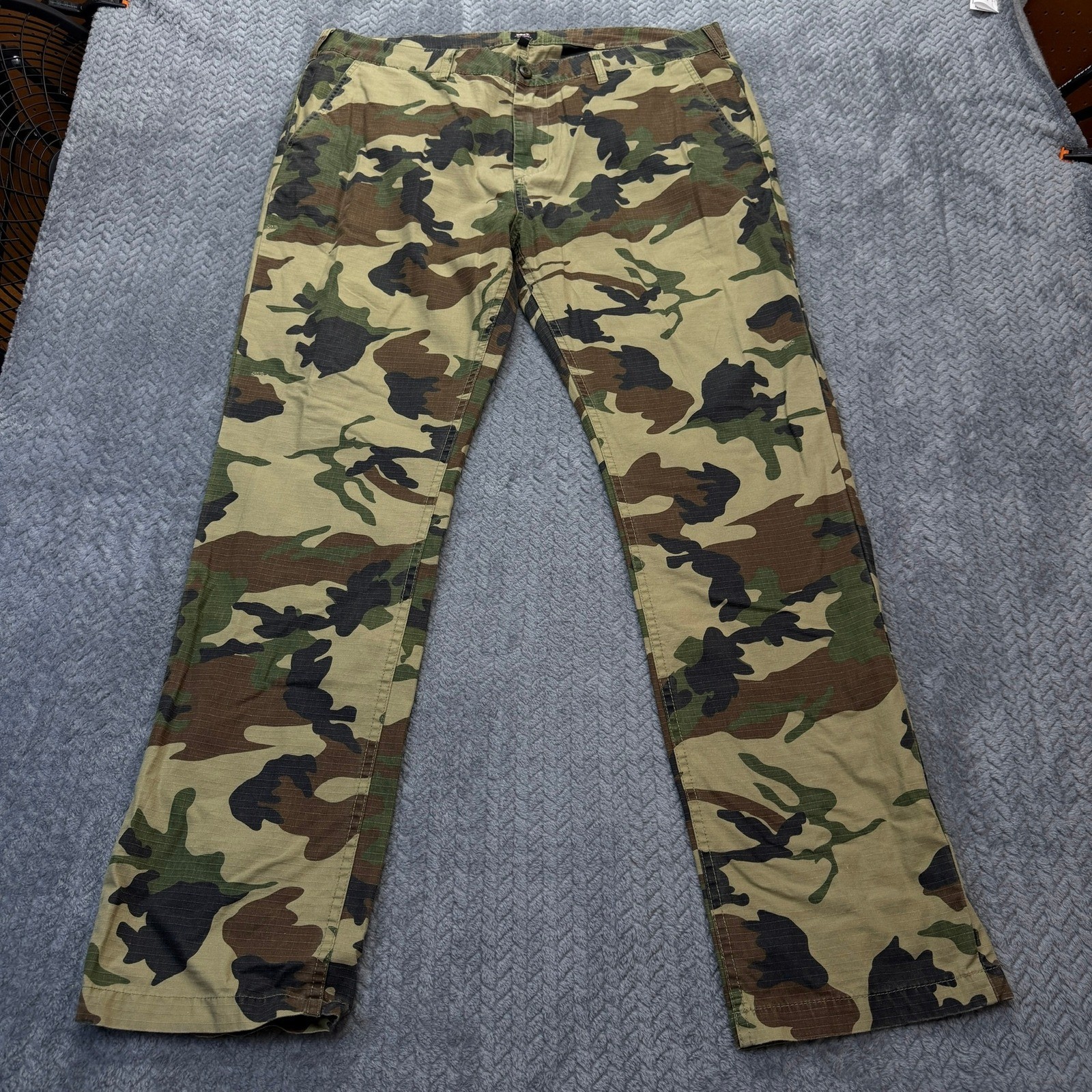 Obey Camo Pants Mens 40x32 Green Woodland Ripstop Straight Leg Trousers Hunting