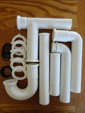 Bayonet Threadless Tubular 1-1/2" PVC Leak-Free Garbage Disposal Drain Kit