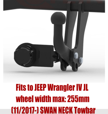 Swan Neck Tow Bar For JEEP Wrangler IV JL (2017-) & 7 Pin Bypass Relay Kit J081
