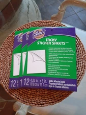 NEW Aleene's Tacky Sticker Sheets 3 Pkgs of 12-4.25" x 5" Create Custom Stickers