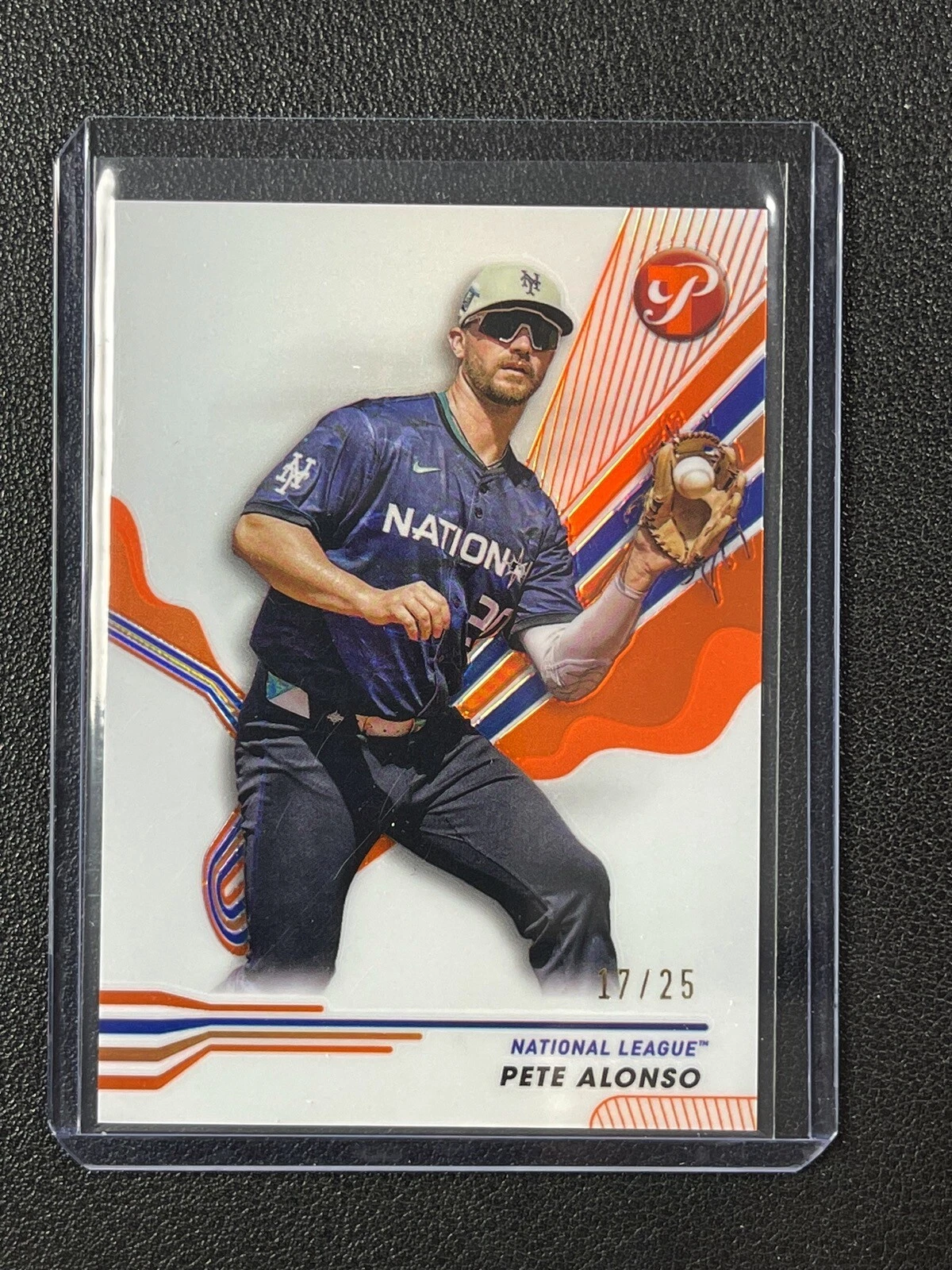 PETE ALONSO 2024 TOPPS PRISTINE BASEBALL #264 ORANGE REFRACTOR 17/25