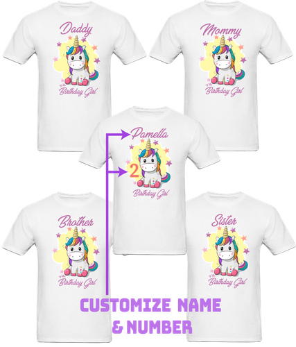 Unicorn Birthday T-Shirt Unicorn Custom 