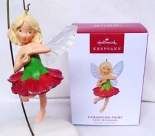 Hallmark Series Ornament Fairy Messengers #19 2023 Red Carnation Flower Fairy