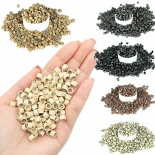 Silicone Lined Micro Rings Crimp Beads for Feather Hair I Tip Extension LOOP USA