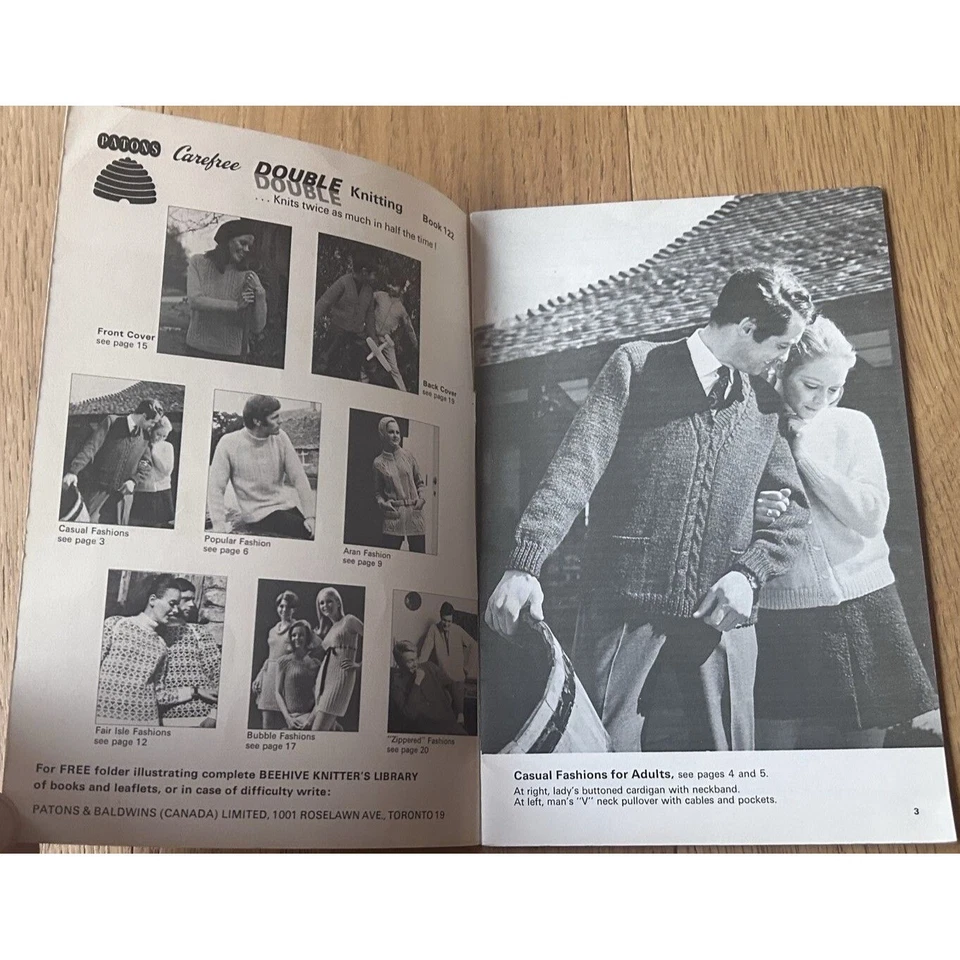 Libro de patrones folletos Patons Carefree Knitting in Double by Beehive 122 Foto 2 de 4