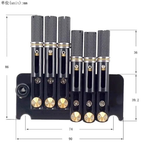 Sistema tremolo per chitarra headless 6 corde per parti di chitarra headless NERO - Foto 2 di 3