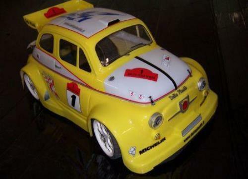 Delta Plastik Fiat 500 Abarth 1/8 GT 325mm RC Car body Hobao Traxxas Slash 0125 - Picture 1 of 1