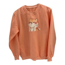 Juniors Girls Peach Corgi Sweatshirt Size XL - NEW