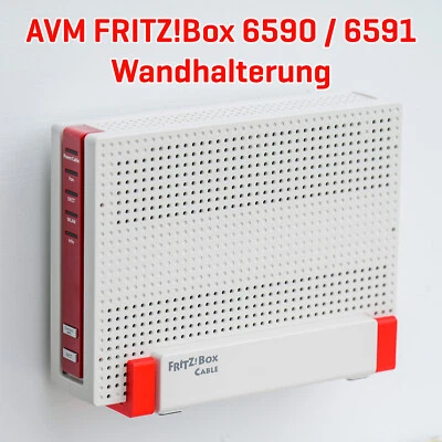 JT-MEDIA Fritzbox 6590 / 6591 / 6690 Wandhalterung/Wallmount - rot - inkl. Schrauben