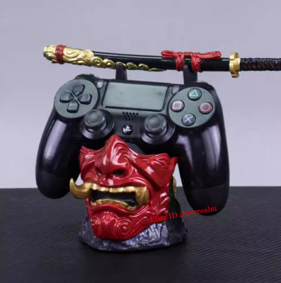 Cyberpunk Samurai Masken Gamepad Klammern Modell Statuen Dekoration Sammlerstück