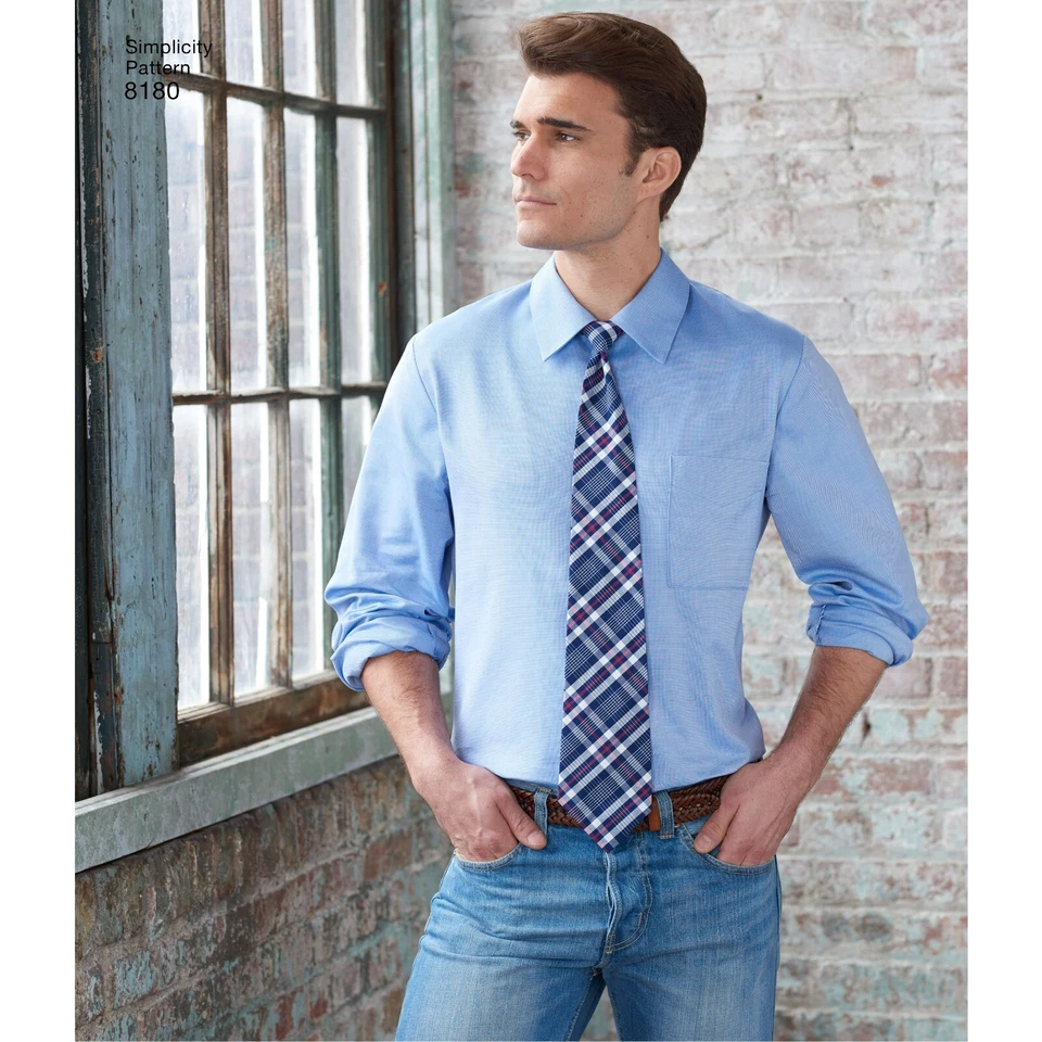 Simplicity 8180 HERREN & Jungen Hemd Boxer & Krawatte Nähen Muster Größe S-L - Bild 4 von 4