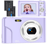 Digital Camera, 1080P Full HD Compact 36MP Vlogging with 16X Zoom Lavender
