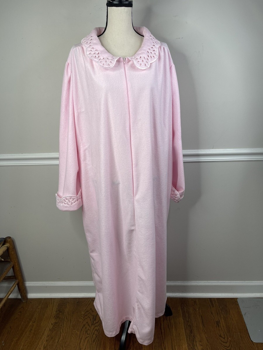 Vintage Roamans Pink 2XL House Coat 3/4 Zip Nightgown Women's | eBay