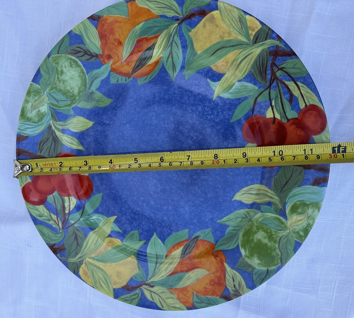 Set of 6 Laure Japy Limoges Jardin Bleu France plates 3 x 11.75” 3