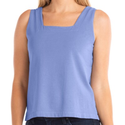 FRESH PRODUCE Large Peri BLUE $39 Jersey Cotton Boxy Tank TOP NWT New L