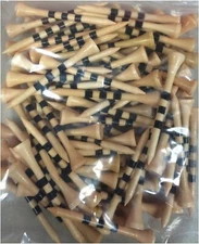 2 3/4" Wooden Golf Tees with Height Indication Stripes - Pack of 200