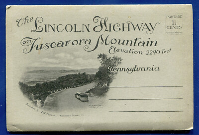 Lincoln Highway Pennsylvania on Tuscarora Mountain postcard folder PF657