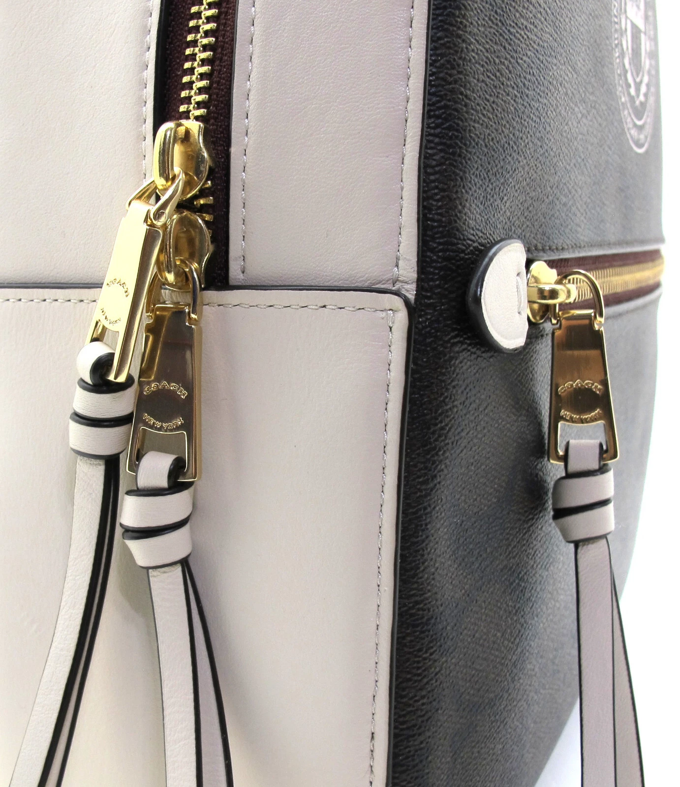 NUOVO Autentico Zaino COACH JORDYN Firma Varsity Motif Medium Marrone Gesso