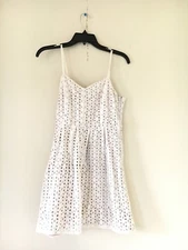Pins Needles Size 4 Ivory Beige Textured Sleeveless Lace Dress Women