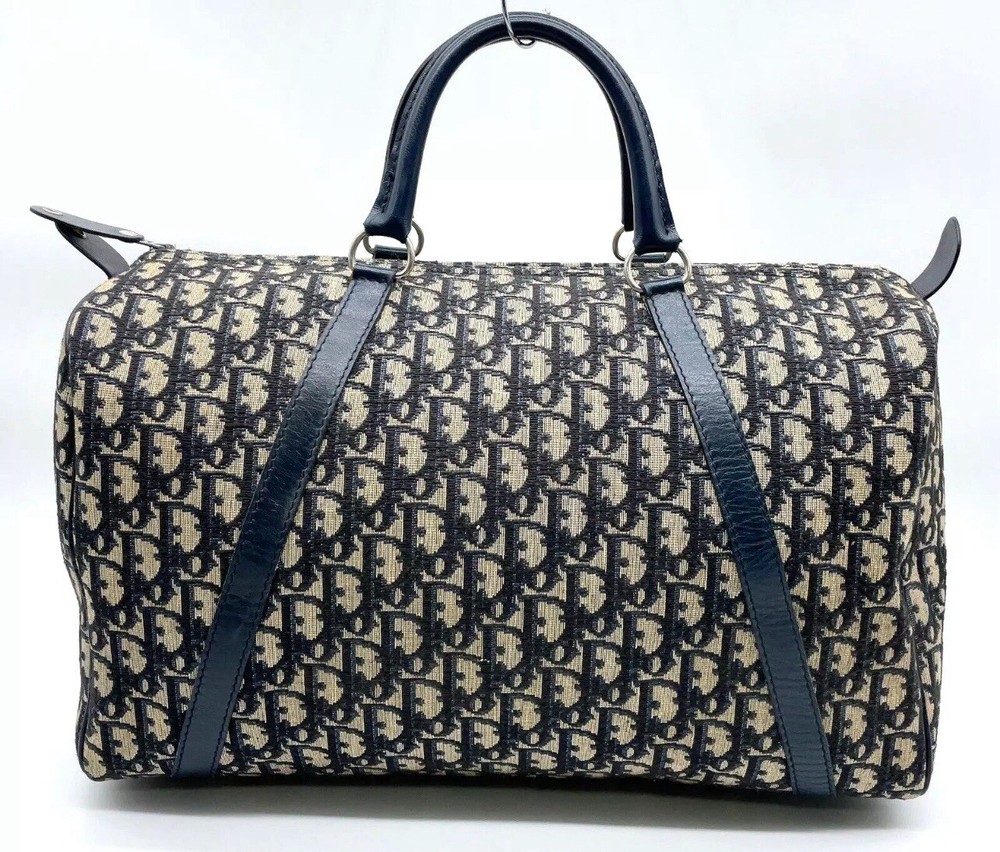 DIOR 40 Trotter Boston Duffle Large 15.7x9.4 Authentic W/T Cert Bag