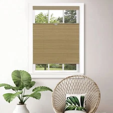 Cordless Cellular Pleated Window Shades 31 x 64 Inch Wheat