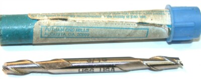 Putnam 3/16'' Diameter 3/16'' Shank 2 Flute HSS Double End End Mill 94915 New