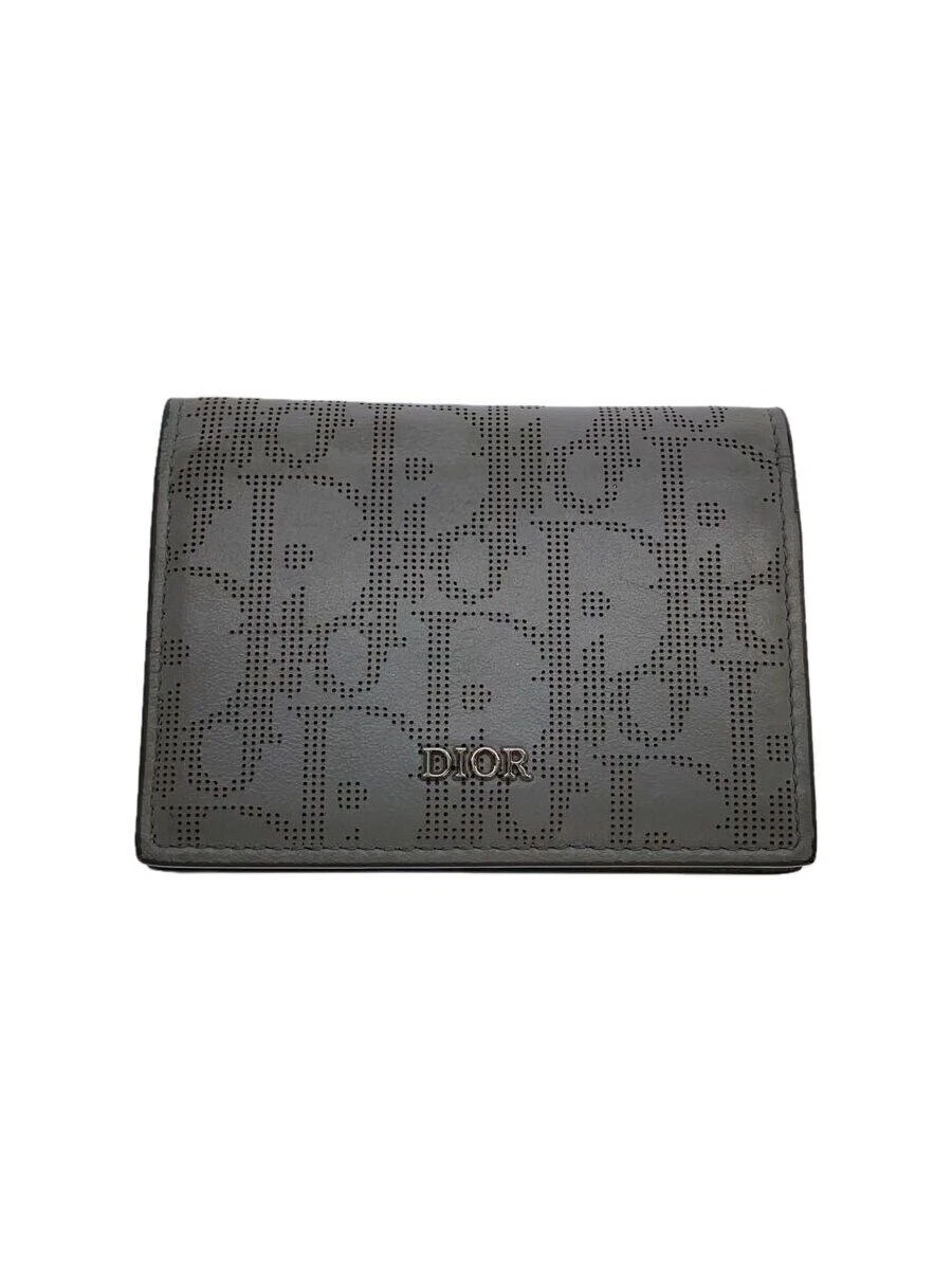 Étui à cartes Christian Dior oblique poinçonné gris homme occasion