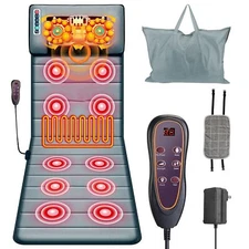 Full Body Massage Mat w/ Heat & Movable Neck Back Massager Pillow Perfect Gift