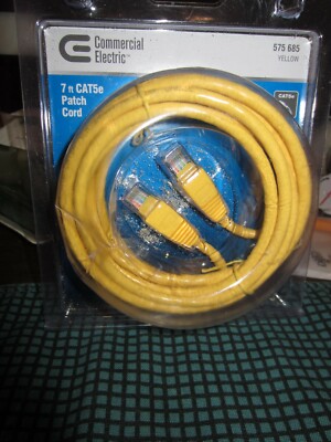 Commercial Electric 7ft CAT5e Patch Cord 575 685 Yellow