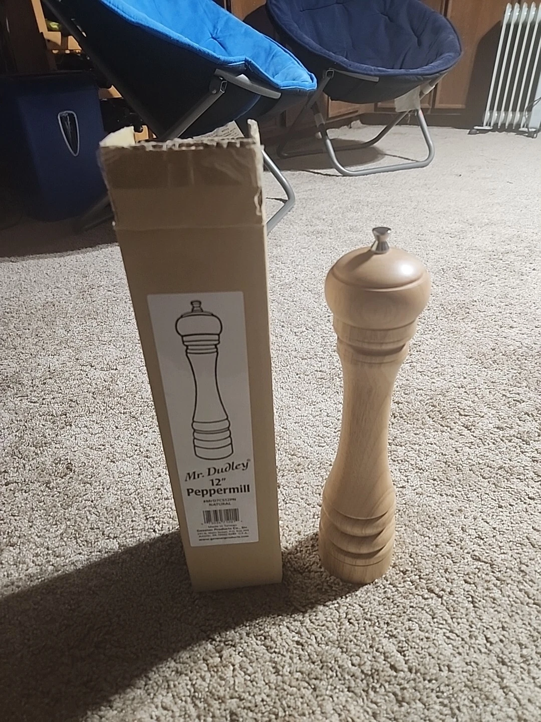 Vintage Mr. Dudley/Gessner PepperMill 12" Natural #MRD7CS10PN NIB