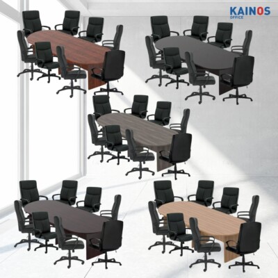 GOF 10FT Conference Room Table w/ 8 Ergonomic Chairs (G11782B), Office Meetings
