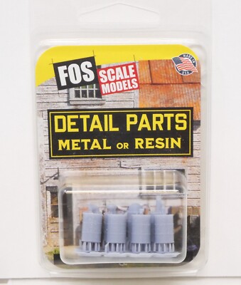 FOS Scale Models Detail Parts, Oil Drums-8 Ways, Resin HO Scale