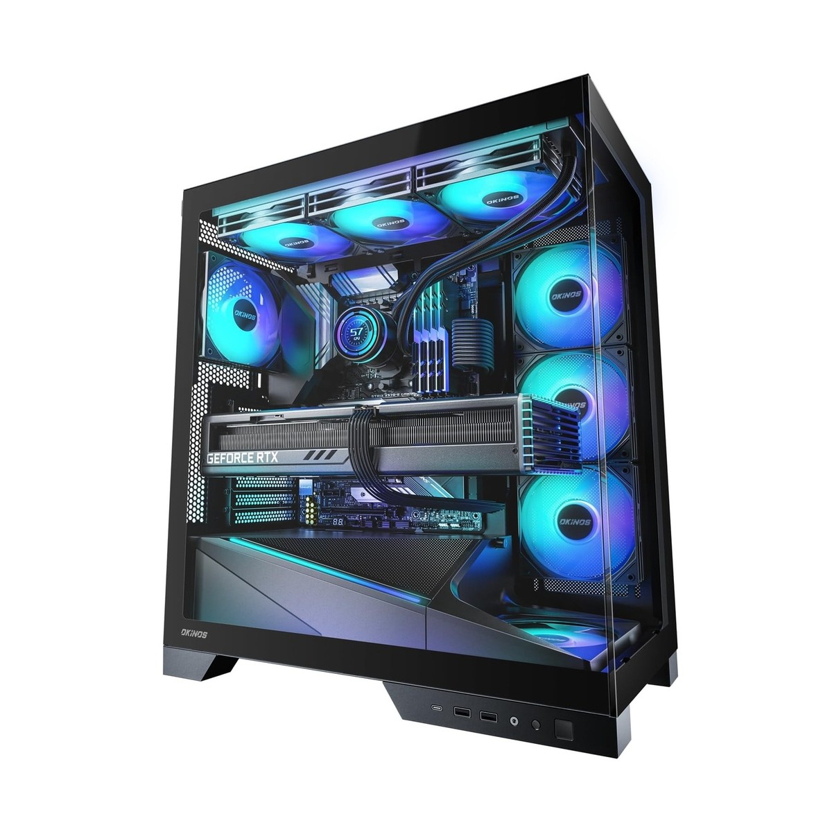 Aqua 9, ATX PC Case, × 120mm ARGB PWM Fan Pre-Installed, Support Top Si - Main Image