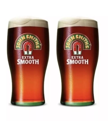12 X John Smith's Extra Smooth Pint Glasses 20oz Brand New Pub Man Cave Home Bar