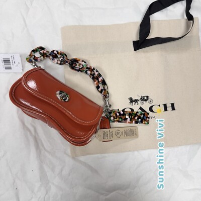 NWT Coach CQ853 DEEP ORANGE MINI Wavy Dinky Crossbody Bag