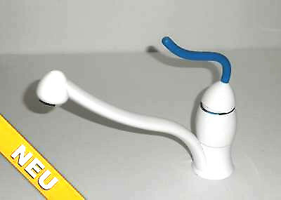 Küche Spüle Armatur Spültisch Einhand Einhebelmischer HOCHDRUCK weiss weiß blau