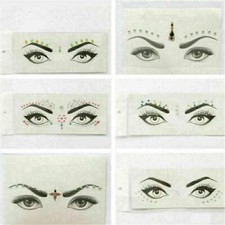 Women's Rhinestone Mermaid 3D Face Jewels Tattoo Make Up Stickers Crystal Tear