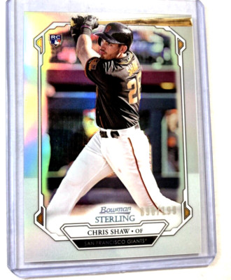 2019 Bowman Sterling #BSR-79- CHRIS SHAW Rookie RC SP Refractor #'d 98/199
