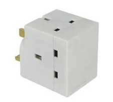 3 Way 3 Pin Plug Adaptor Multi Plug Fused Adapter Socket 13A UK