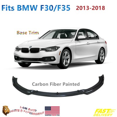 Fits BMW F30 3-SERIES 2013-2018 Carbon Fiber Style Front Bumper Lip Spoiler