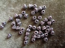 Tibetan silver spacer bead, 3x4mm, sold pkg 0f 50.